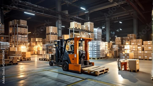 forklift in warehouse