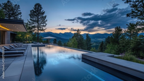 Luxury Mountain Poolside Sunset Vista