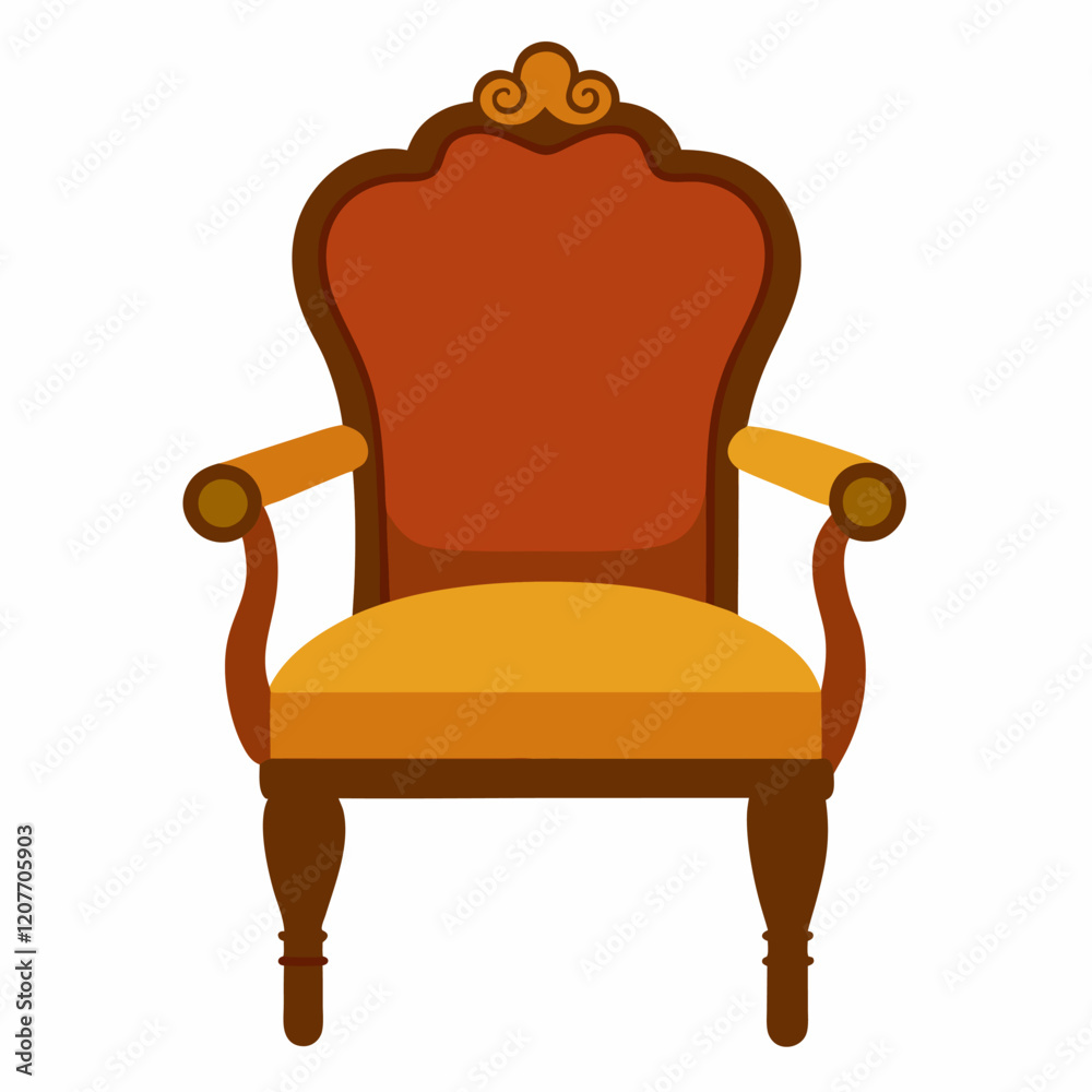 antique wooden arm chair with white background antique wooden arm chair with white background