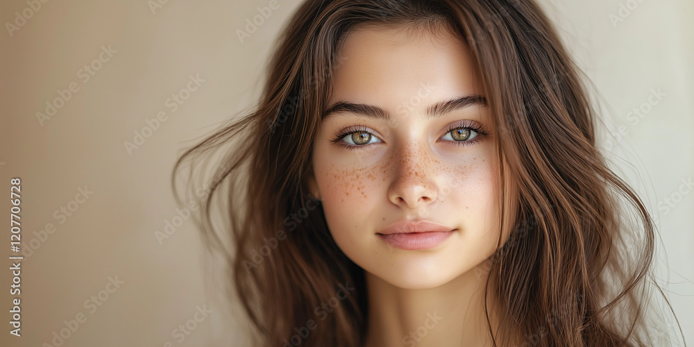 Captivating portrait of a young woman studio setting photography soft lighting close-up beauty and natural expression for visual impact Captivating portrait of a young woman studio setting photography soft lighting close-up beauty and natural expression for visual impact