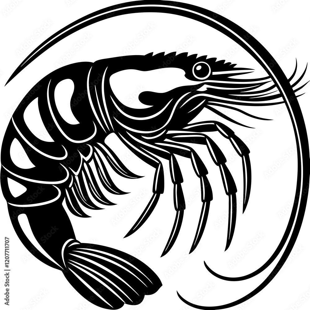 Fototapeta premium shrimp vector illustration on white background