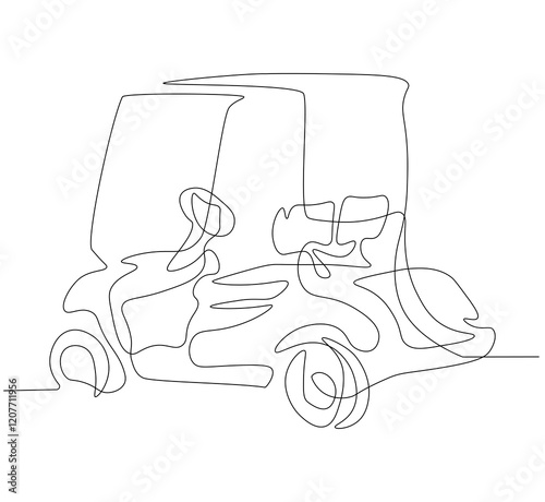 Golf cart continuous line. Continuous one line drawing golf cart. Golf, cart  concept. Single line drawing