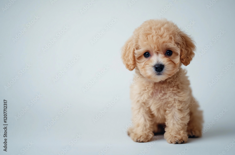 closeup shot of a cute pupppy poodle puppy on white background closeup shot of a cute pupppy poodle puppy on white background