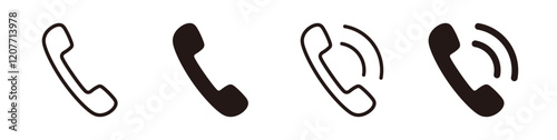 Phone icon set. Vector illustration.
