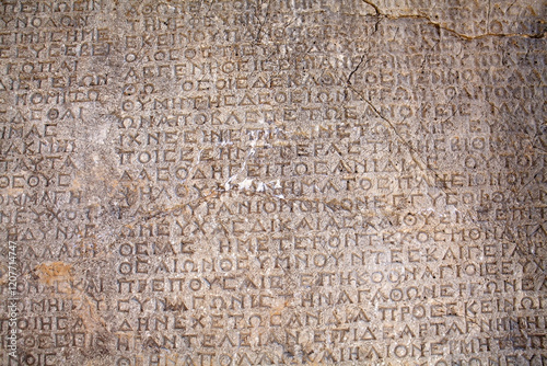 Inscription at the Rock Chamber in Southestern Turkey photo