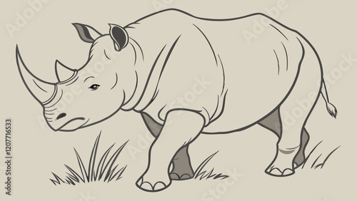 rhino in the grass
