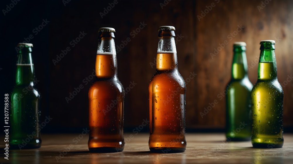 A sequence of beer bottles — one full, one half-empty, and one completely empty — symbolizing the cycle of indulgence, consumption, and eventual emptiness. A sequence of beer bottles — one full, one half-empty, and one completely empty — symbolizing the cycle of indulgence, consumption, and eventual emptiness.