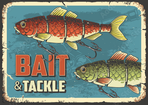 Vintage fishing bait and tackle art