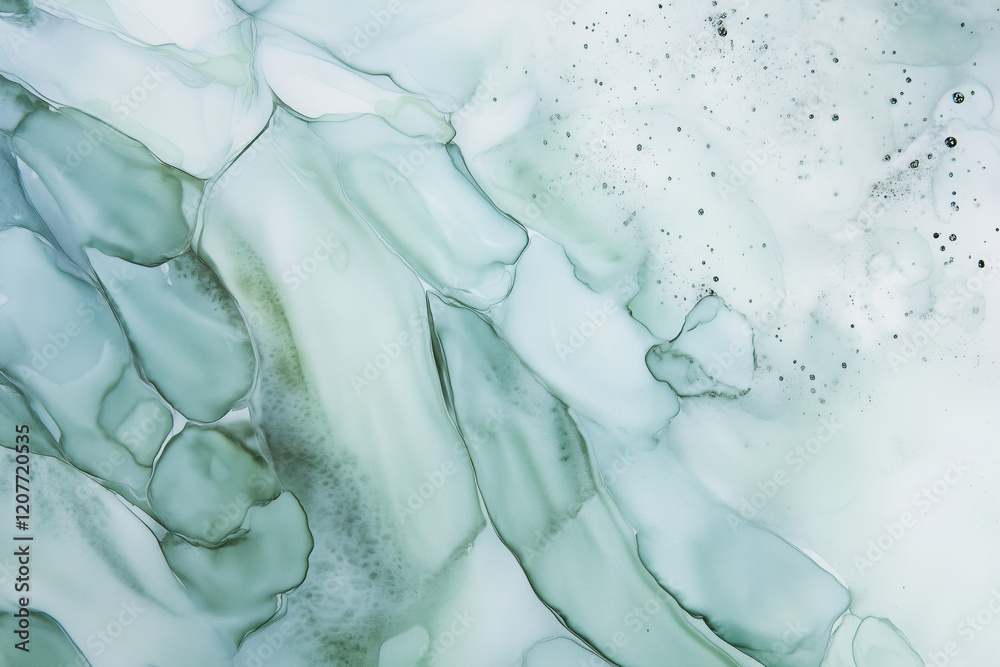 Green mint watercolor background, Watercolour painting soft textured on wet white paper background, Abstract green mint watercolor illustration banner, wallpaper