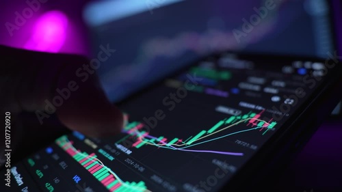 Person checks the price of cryptocurrency on a smartphone. Close-up