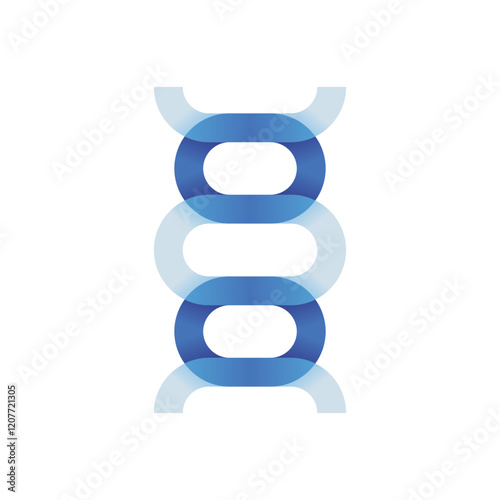 Stylish round chain made of matte plastic or glass. Abstract DNA chain. Pattern fragment made of matte translucent plastic.