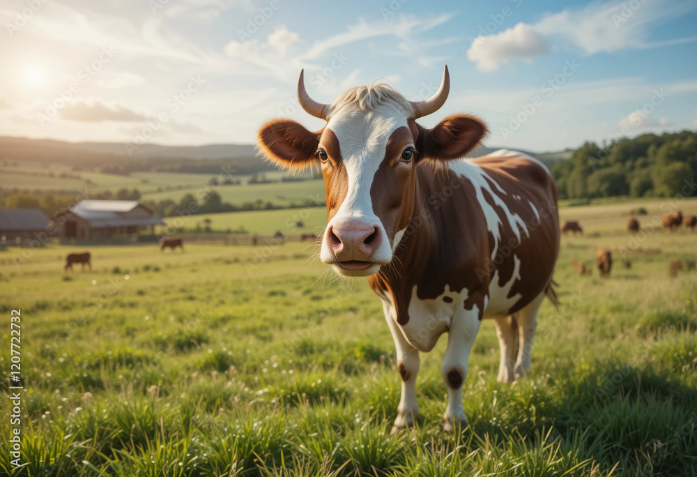 A Curious Cow in a Sunny Pasture A Curious Cow in a Sunny Pasture