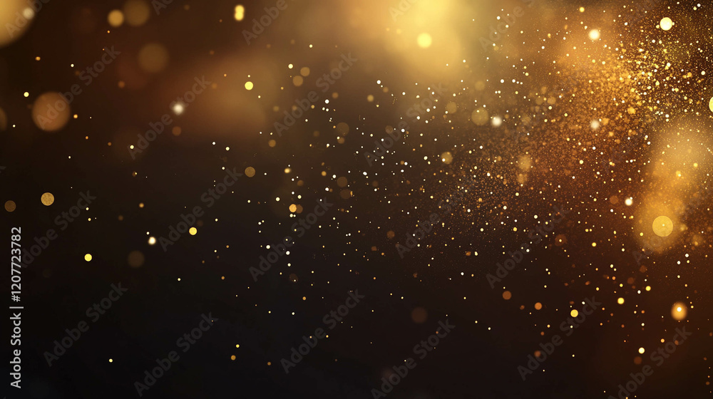 A dreamy background of golden bokeh lights on a dark, blurred backdrop. A dreamy background of golden bokeh lights on a dark, blurred backdrop.