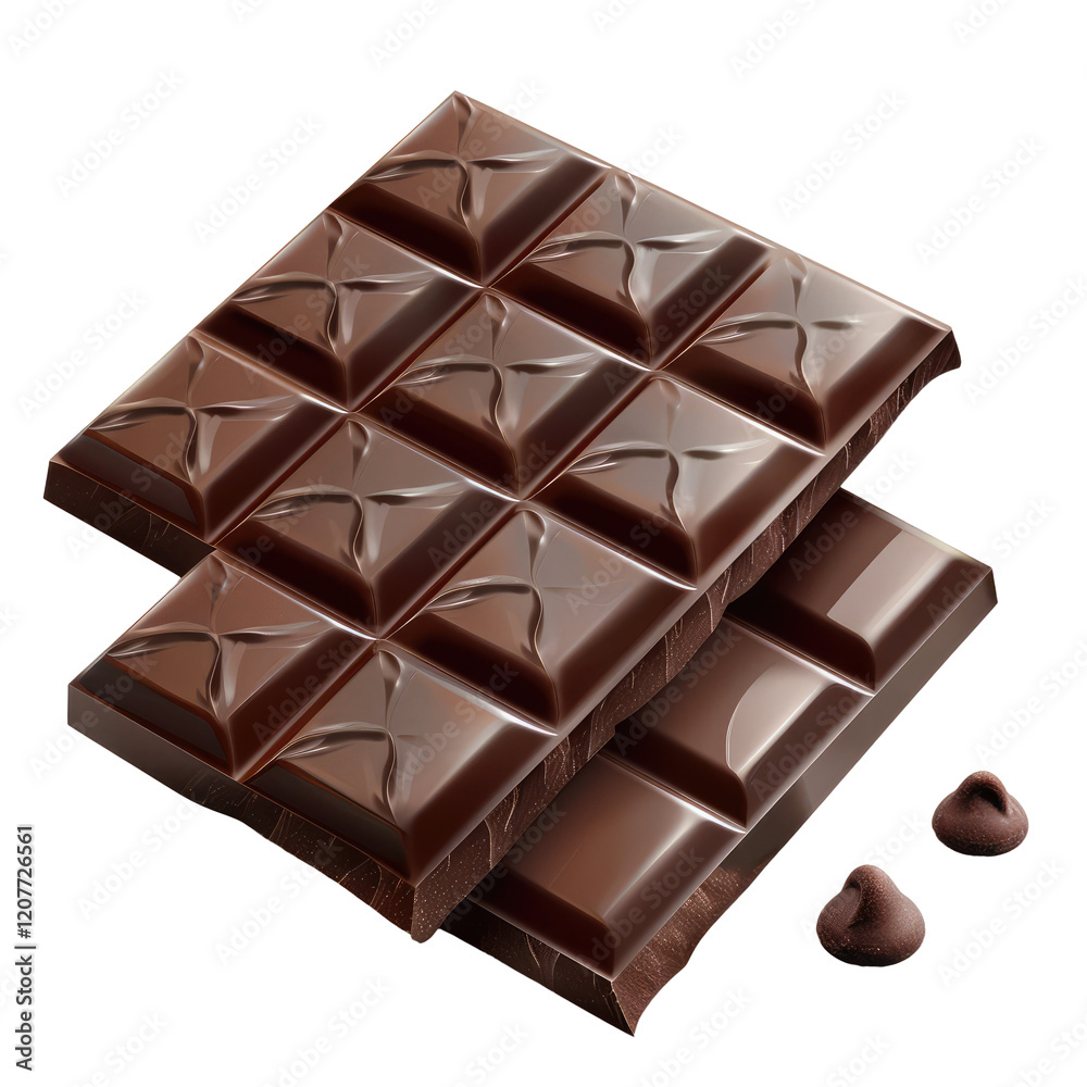 Obraz premium chocolate bar on white background