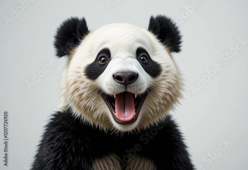 A Giggle-Inducing Panda: A Close-Up Portrait of Happiness
