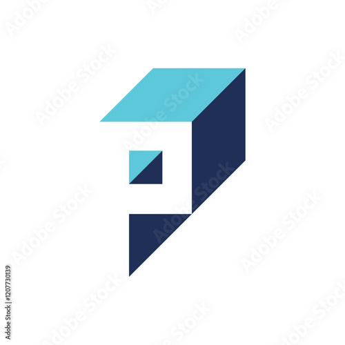 Abstract Letter P Arrow Logo Concept