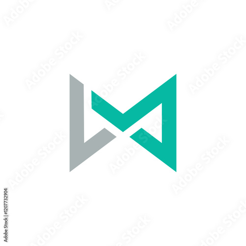 Modern Minimalist Letter ML or LM Logo