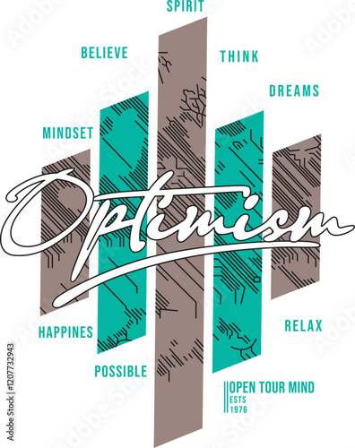 Motivational Graphic Design Featuring "Optimism"