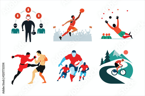 cartoon player of different sports 