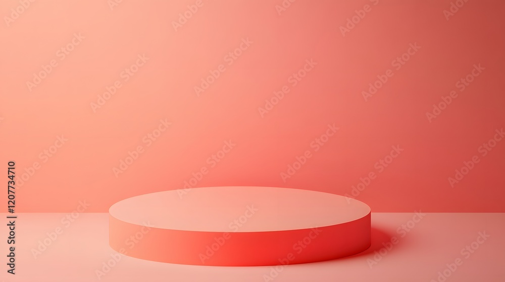 Light coral background with a smooth gradient effect and an empty area for product placement Light coral background with a smooth gradient effect and an empty area for product placement