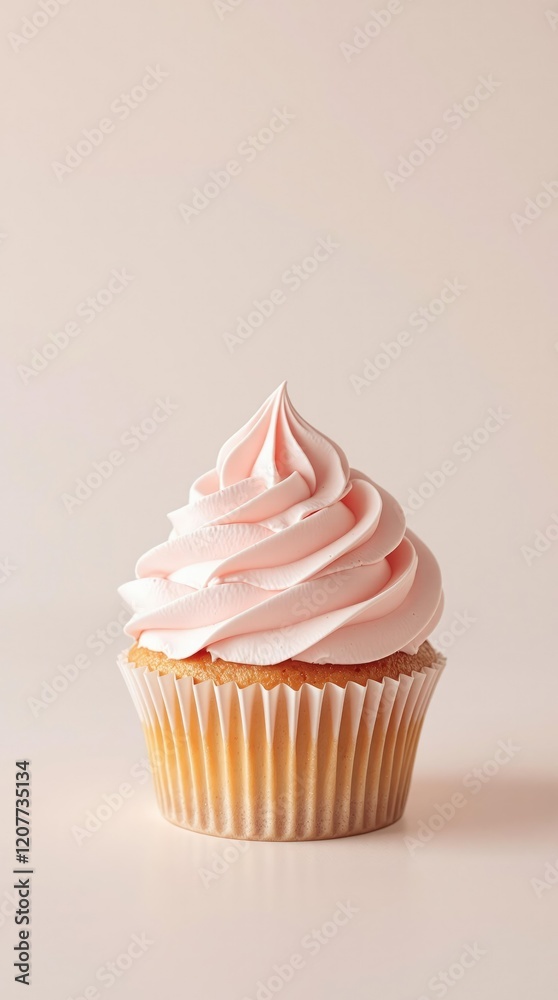 beautifully decorated white cupcake with pink frosting, sprinkles, vanilla, confectionery, beautiful beautifully decorated white cupcake with pink frosting, sprinkles, vanilla, confectionery, beautiful