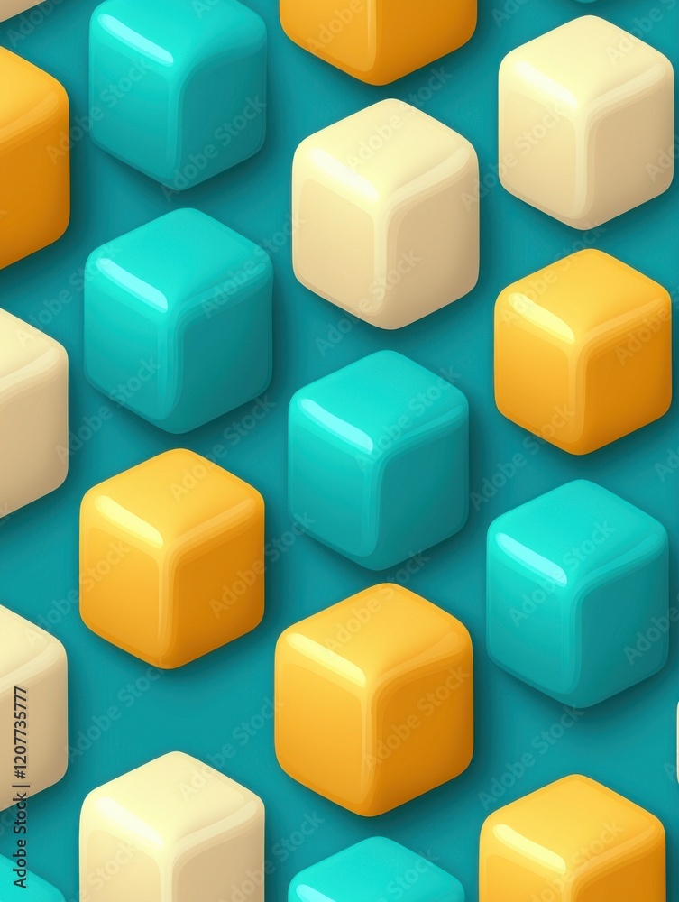A vibrant arrangement of 3D cubes in turquoise, cream, and orange, creating a visually appealing geometric pattern. A vibrant arrangement of 3D cubes in turquoise, cream, and orange, creating a visually appealing geometric pattern.
