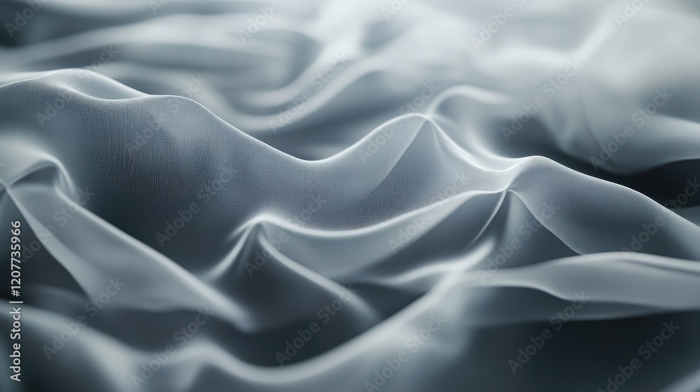Obraz premium Soft Focused Grey Textile Waves Creating a Minimalist Abstract Background for Studio Use