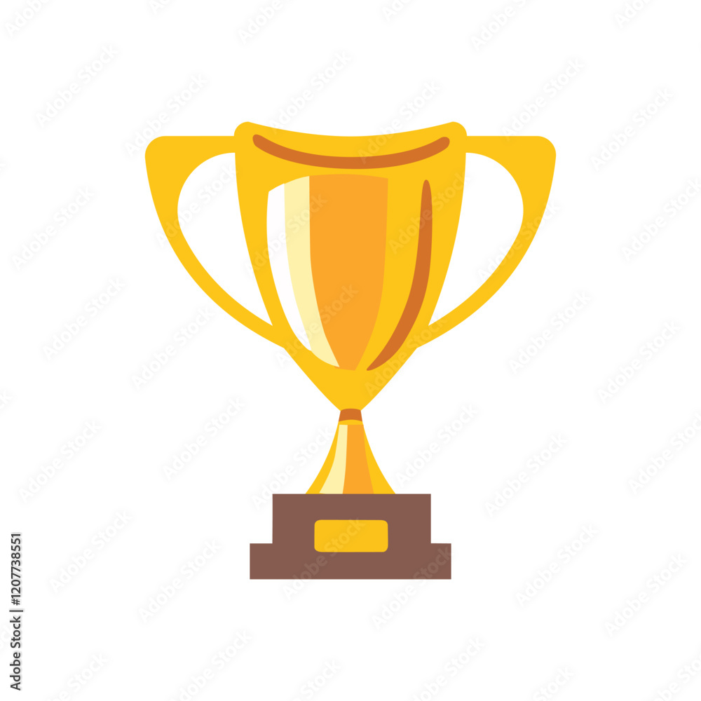 Trophy cup, award, winning vector icon in flat style on white background Trophy cup, award, winning vector icon in flat style on white background