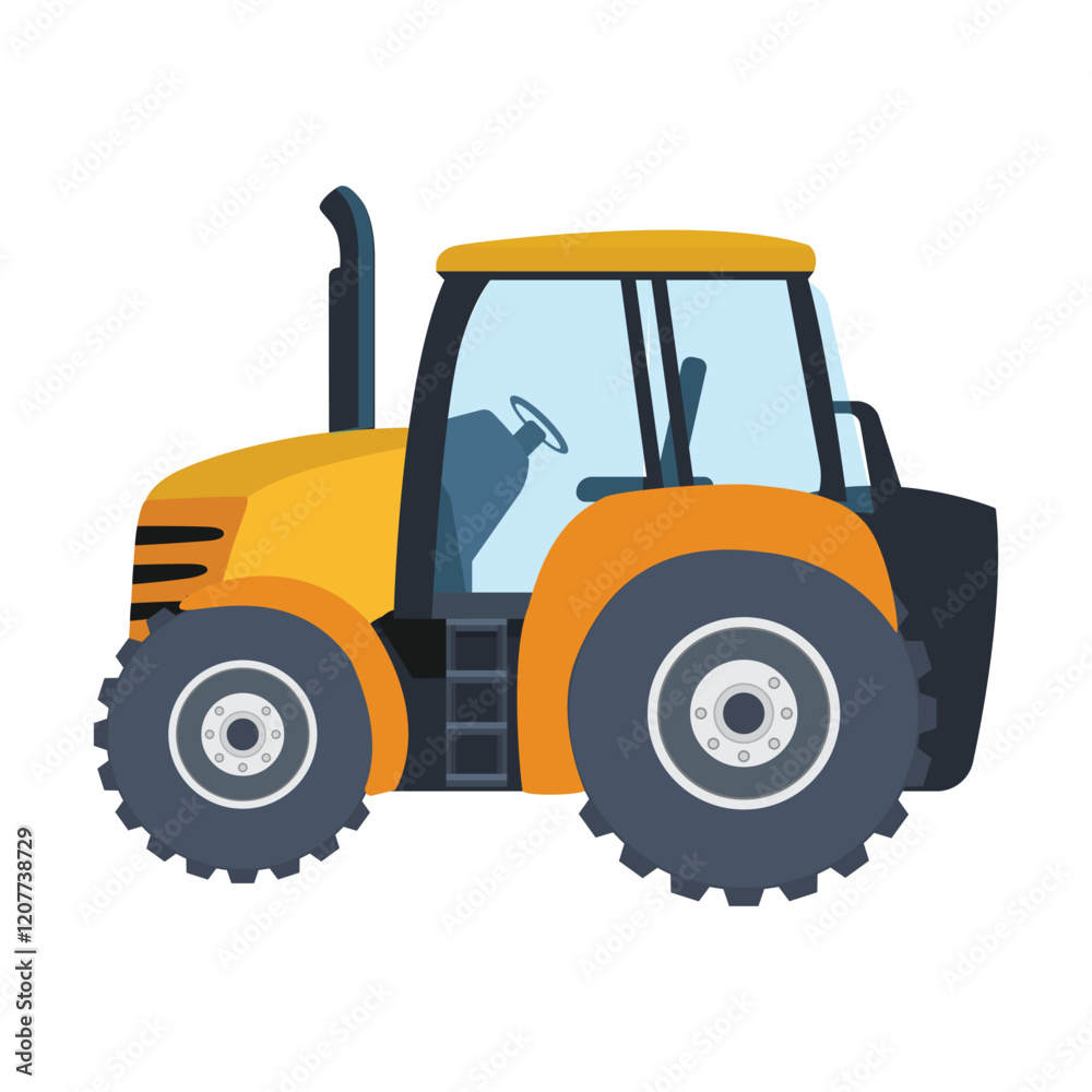 Farm Or Construction Tractor Illustration Farm Or Construction Tractor Illustration