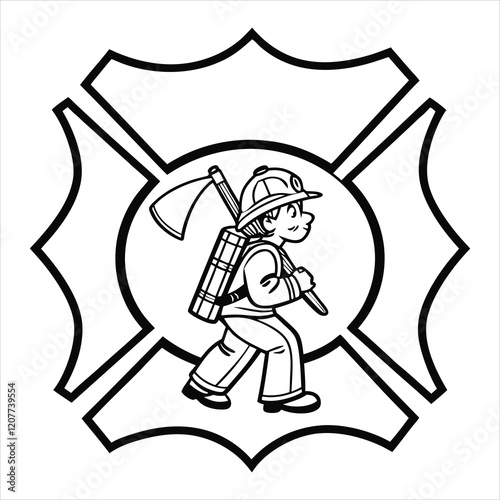 Fire Department Firefighter Clipart for Graphic Design Projects
