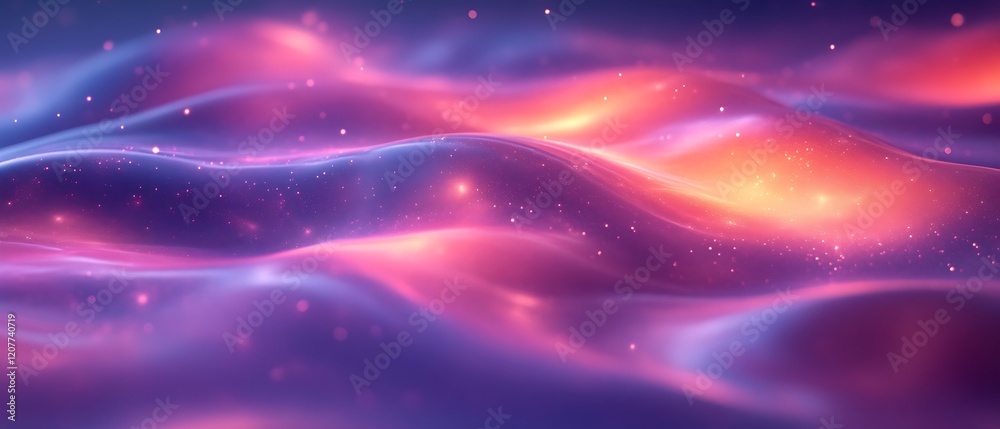 Fototapeta premium Glowing cosmic waves, digital art, background