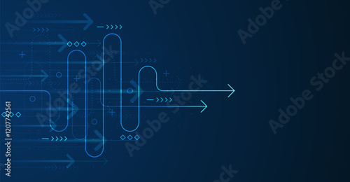 Abstract arrow direction. Technology background. High speed. Hi-tech