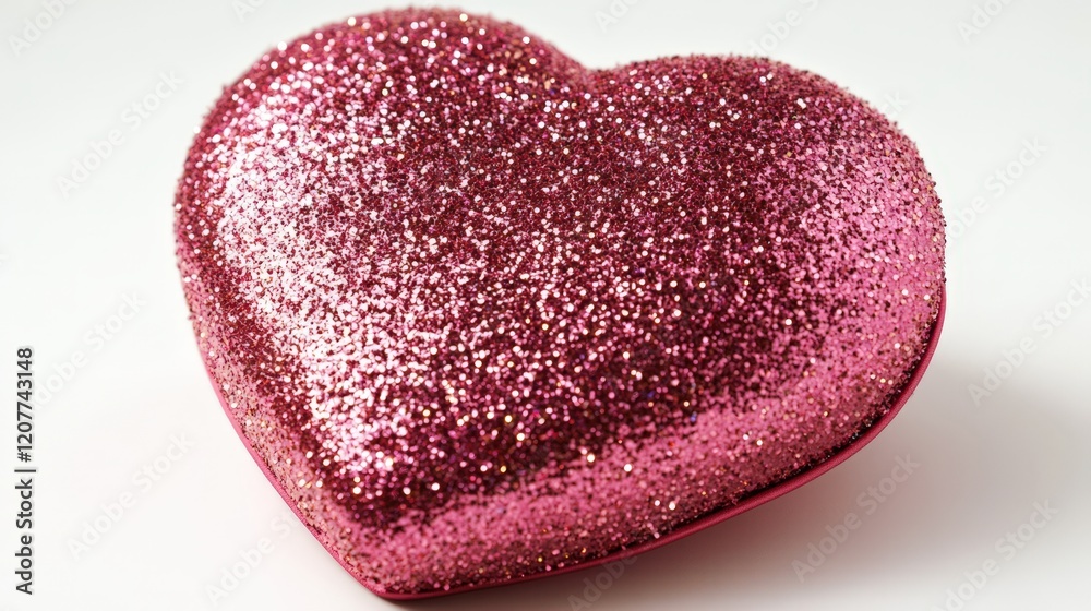 Obraz premium Pink Glitter Heart Shaped Decorative Object