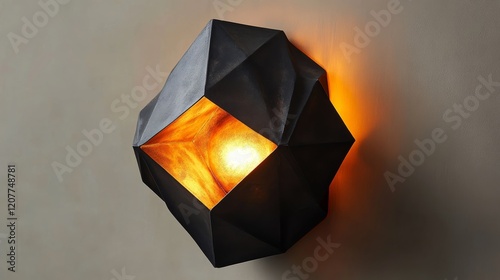 Modern wall light fixture enhances indoor plant display in stylish living spa...