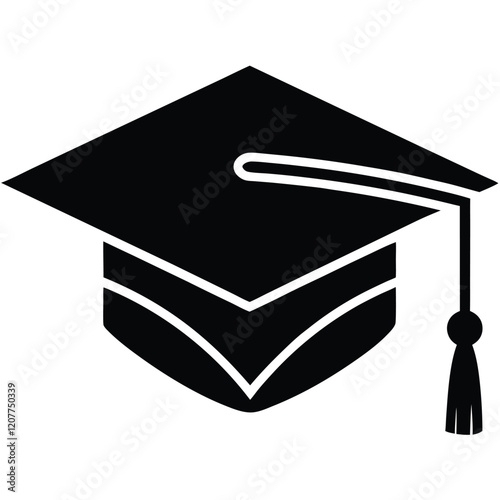 Graduation cap vector icons set. Illustration isolated for graphic and web design