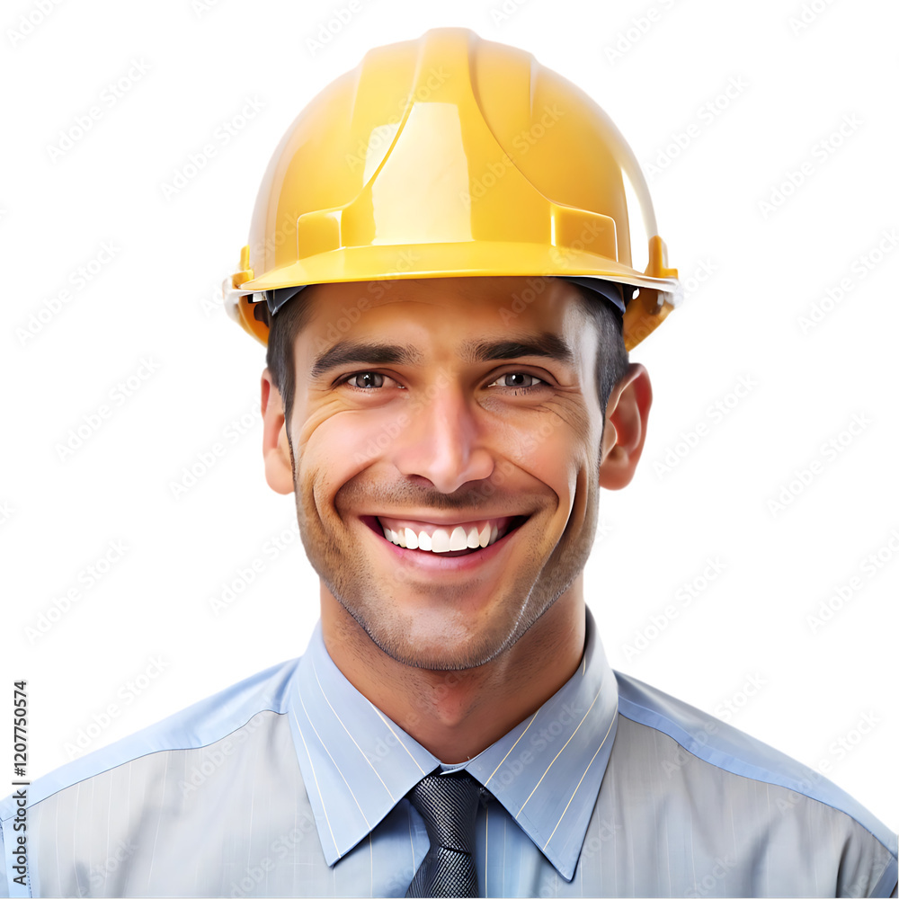 Smiling Construction Worker Happy Engineer Yellow Helmet man job team site safety career Smiling Construction Worker Happy Engineer Yellow Helmet man job team site safety career
