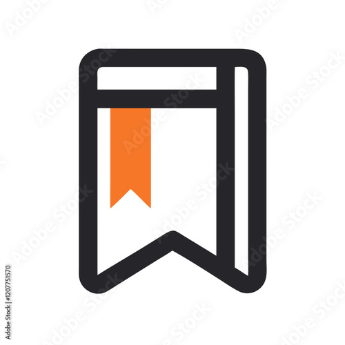 Book and bookmark illustration on white background with copy space