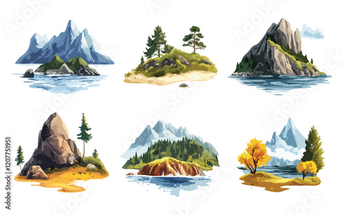 camping in the mountains bundle vector design