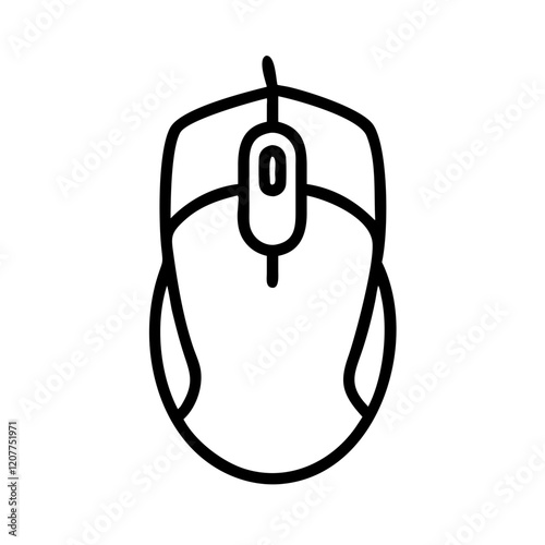 Computer mouse illustration on white background with copy space