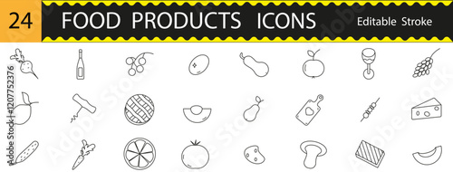 icons product nutrition ,editing stroke