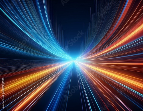 dynamic technology background with speed lines abstract illustration of information flow ideal for tech concepts and design projects