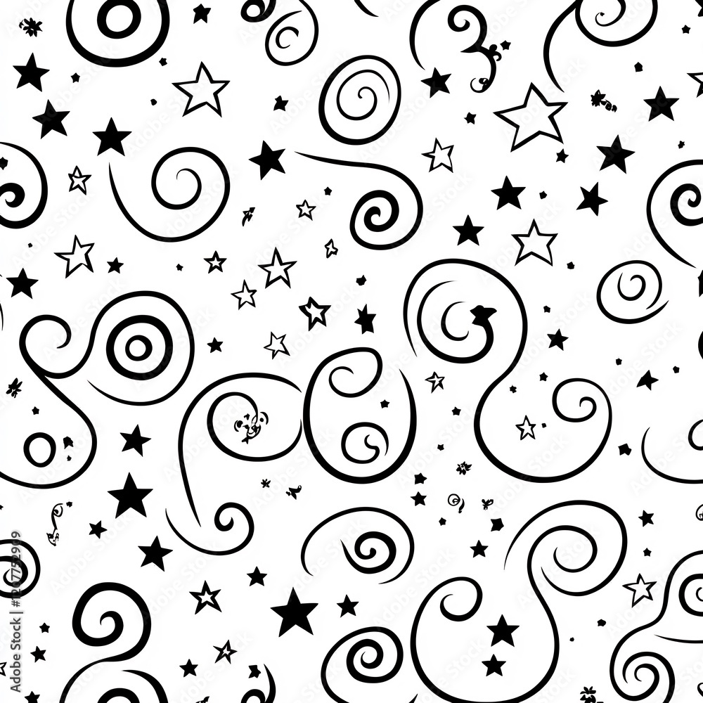 Abstract Starry Night Swirls: A Seamless Pattern Design Abstract Starry Night Swirls: A Seamless Pattern Design