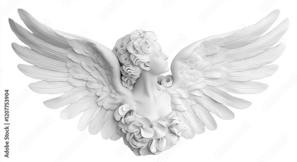 Angel wings isolated on a white background, PNG clipart cutout Angel wings isolated on a white background, PNG clipart cutout