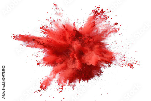 Red color powder explosion photo