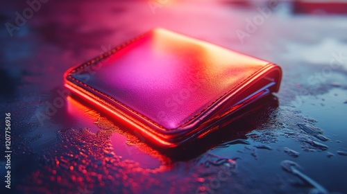Electronic microchip illuminated with glowing circuits on a tech background i...