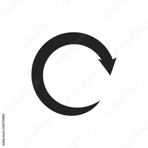 This circular arrow icon effectively represents refresh actions. It is ideal for use in web and mobile applications where it symbolizes data updates or the restart of tasks, making it quite useful
