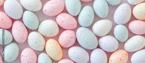 Wallpaper Mural Pastel Colored Easter Eggs on Light Background for Spring Celebration with Ample Space for Text in Soft Hues of Pink Blue Yellow and Green Torontodigital.ca