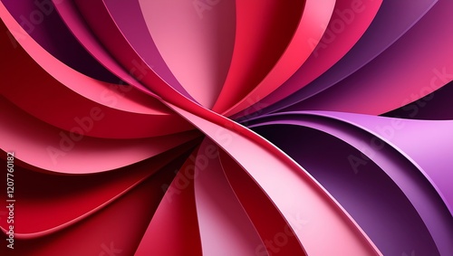 Dynamic Abstract Artwork: Flowing Curves & Gradients in Vibrant Red, Pink, and Purple Tones with Seamless Transitions, Depth, and Movement – A Modern Digital Masterpiece
