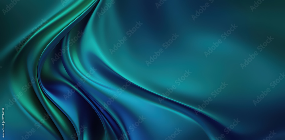 Obraz premium Flowing Patterns in a Sea Blue Silk Background Design