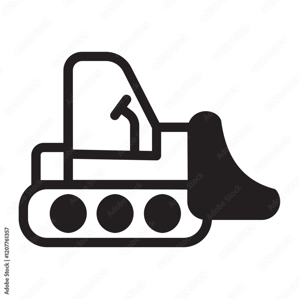 Obraz premium Excavator glyph icon
